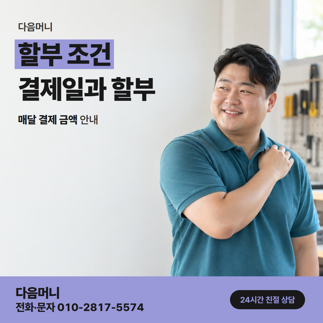 다음머니 양평카드깡 할부 개월을 바꿔 다시 하는 결제